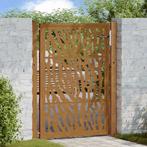 vidaXL Poort met sporenontwerp 105x130 cm weervast staal, Verzenden, Nieuw