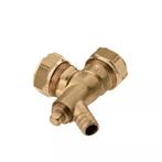 BONFIX messing knelkoppeling knie 15 met aftap, Ophalen of Verzenden, Nieuw