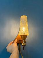 Vintage Teak Wood Clear Glass Wall Sconce Lamp, Huis en Inrichting, Lampen | Wandlampen, Ophalen of Verzenden, Nieuw