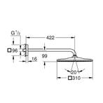 Regendoucheset Grohe Rainshower Mono Cube 31 cm met Wandarm, Ophalen of Verzenden, Nieuw