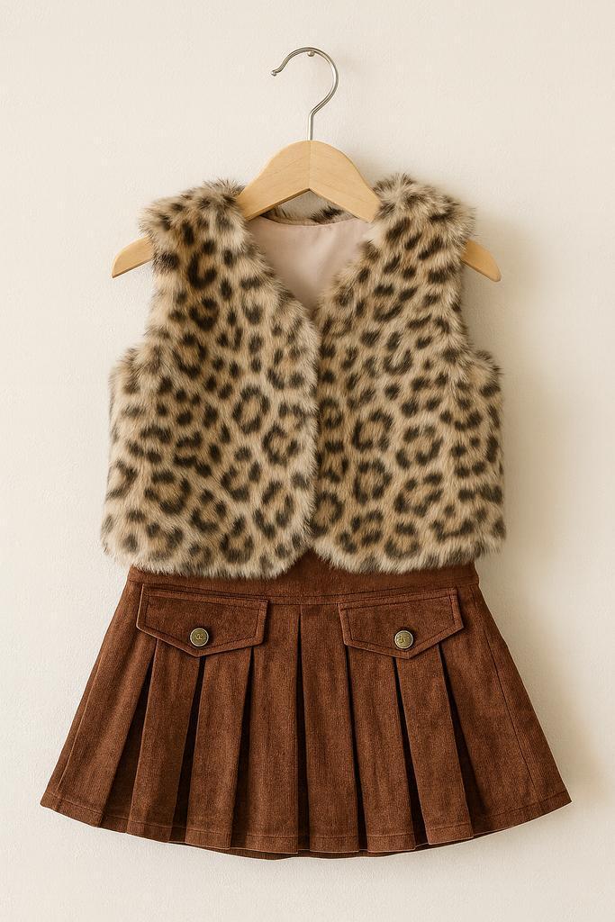 Kledingset meisje 2-delig faux-for bontje + rokje, Kinderen en Baby's, Kinderkleding | Overige, Meisje, Nieuw, Ophalen of Verzenden