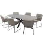 Aprilla Privada dining tuinset 240x113xH75 cm 7 delig Pure, Ophalen of Verzenden, Nieuw