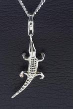 Zilveren Alligator Krokodil hanger en/of bedel, Verzenden, Nieuw