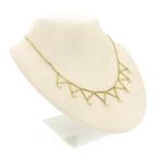 Gouden staafjes collier met parels (Ketting), Gebruikt, Overige kleuren, Ophalen of Verzenden, Met edelsteen