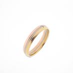Tricolor gouden ring met diamant | 0,02 ct., Sieraden, Tassen en Uiterlijk, Ringen, Goud, Gebruikt, Verzenden, Overige kleuren