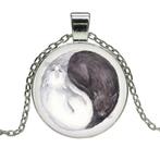 Fako Bijoux® - Ketting - Cabochon - Yin Yang - Poezen Ring, Verzenden, Nieuw