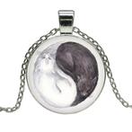 Fako Bijoux® - Ketting - Cabochon - Yin Yang - Poezen Ring, Nieuw, Verzenden