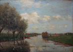Victor Bauffe (1849-1921) - Hooien met de platte schuit