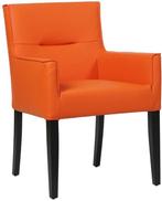 Oranje leren landelijke eetkamerstoel - Toledo Leer Orange (, Huis en Inrichting, Stoelen, Nieuw, Leer, Ophalen of Verzenden, Landelijk