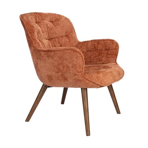 *WOONWINKEL* Dutchbone Lenn Retro Fauteuil Terra Fluweel, Huis en Inrichting, Fauteuils, Nieuw, Verzenden