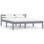 vidaXL Bedframe massief grenenhout grijs 140x200 cm, Huis en Inrichting, Slaapkamer | Bedden, Verzenden, 140 cm, 200 cm, Grijs