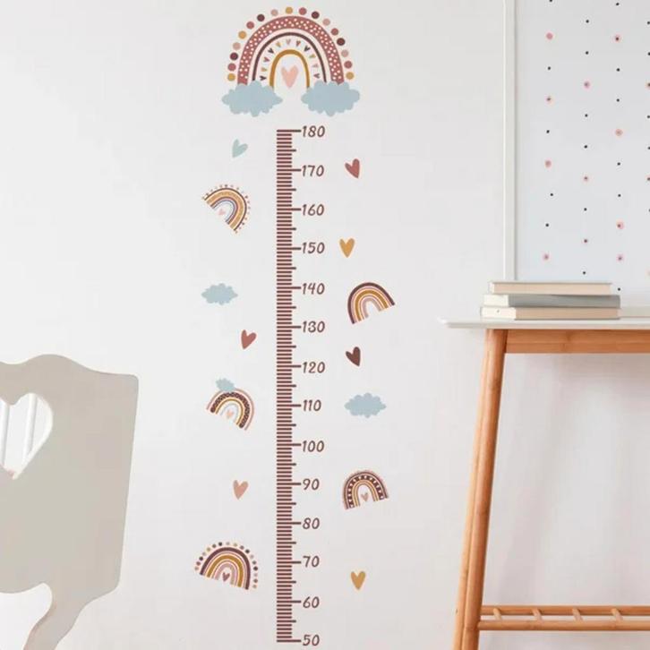 Grote muur- of deur stickerset Rainbow meetlint, Kinderen en Baby's, Kinderkamer | Inrichting en Decoratie, Wanddecoratie, Nieuw