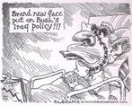 Pentekening Amerika - Nieuw gezicht Irak (lijst optie), Antiek en Kunst, Verzenden