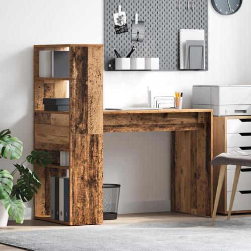 vidaXL Bureau met Opslag Oud Hout 113x54x120 cm Gemaakt van, Huis en Inrichting, Bureaus, Nieuw, Verzenden