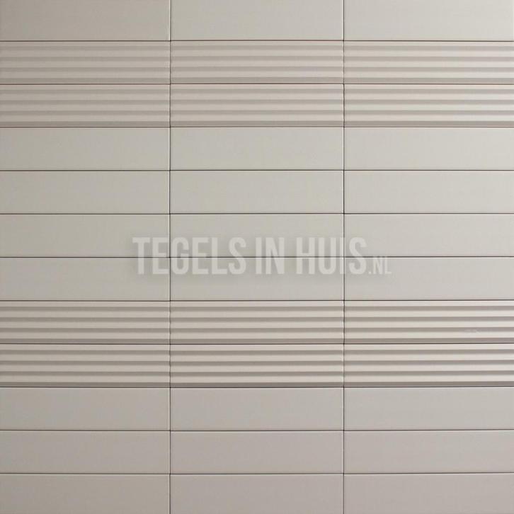 Wandtegel costa nova decor ribbel praia pale beige mat 5x20, Doe-het-zelf en Verbouw, Tegels, Wandtegels, Nieuw, 10 m² of meer