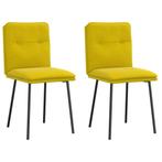 vidaXL Eetkamerstoelen 2 st fluweel geel, Huis en Inrichting, Stoelen, Verzenden, Nieuw