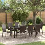 vidaXL 5-delige tuinset - Bruin poly riet, Tuin en Terras, Verzenden, Nieuw, Rotan, Tuinset