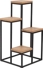 Metalen plantentafel met houten etagère, Huis en Inrichting, Nieuw, Ophalen of Verzenden