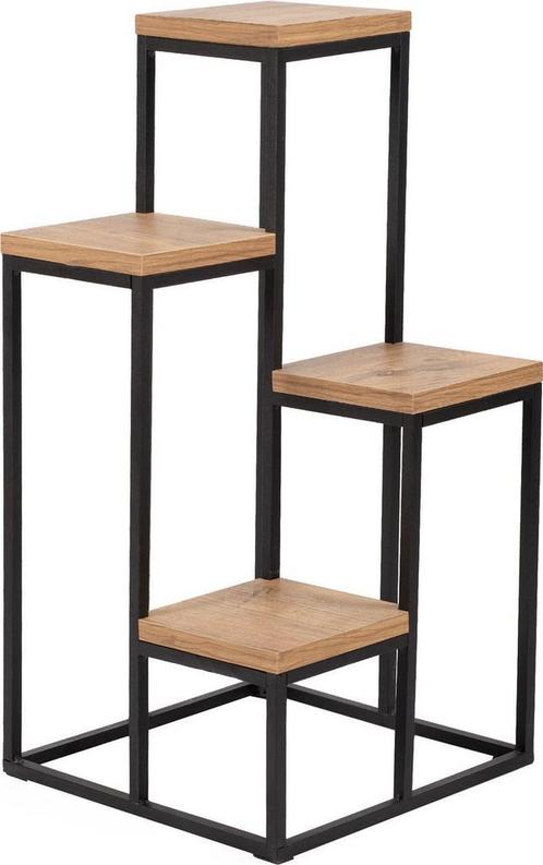 Metalen plantentafel met houten etagère, Huis en Inrichting, Kasten | Overige, Nieuw, Ophalen of Verzenden