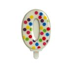 Kaars 0 Jaar Confetti 6,5cm, Hobby en Vrije tijd, Verzenden, Nieuw