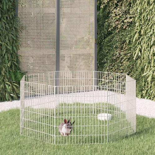 vidaXL Dierenverblijf 8 panelen 54x60 cm gegalvaniseerd, Dieren en Toebehoren, Knaagdieren en Konijnen | Hokken en Kooien, Nieuw