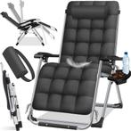 Tuinstoel - Ligstoel - Verstelbaar - Opvouwbaar - Antraciet, Verzenden, Zo goed als nieuw