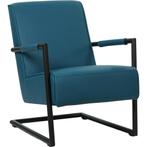 Leren fauteuil Lodge - Toledo Turquoise (blauw), Huis en Inrichting, Fauteuils, Industrieel, Modern, Scandinavisch, Nieuw, Ophalen of Verzenden