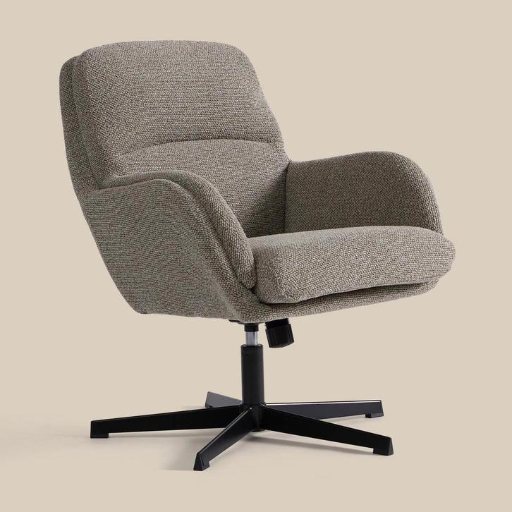 *WOONWINKEL* Kleine Fauteuil Draaibaar Grijsbruin, Huis en Inrichting, Fauteuils, Nieuw, Stof, Verzenden