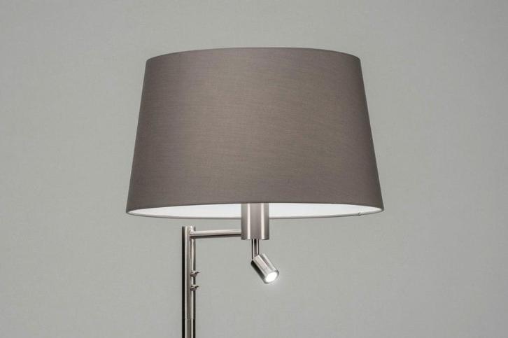Rietveld Vloerlampen - Grijs, Staalgrijs - Staal, Stof, Meta, Huis en Inrichting, Lampen | Vloerlampen, Verzenden