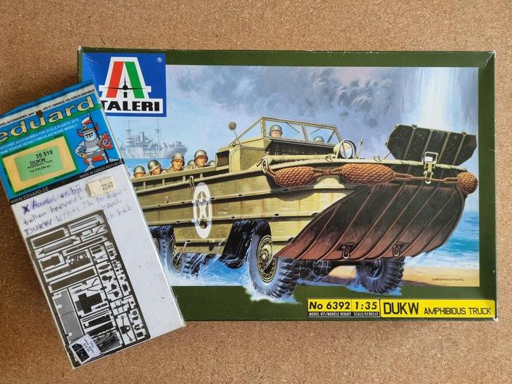 Italeri 6392 DUKW Amphibious Truck 1:35 + Eduard PE set, Hobby en Vrije tijd, Modelbouw | Auto's en Voertuigen, Italeri, Verzenden