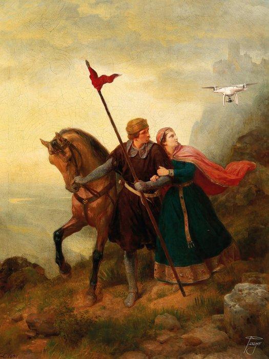 Teejo (1992) - Attaque de drone, Antiek en Kunst, Kunst | Designobjecten