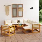 vidaXL 12-delige Loungeset met kussens massief acaciahout, Verzenden, Nieuw, Hardhout, Loungeset