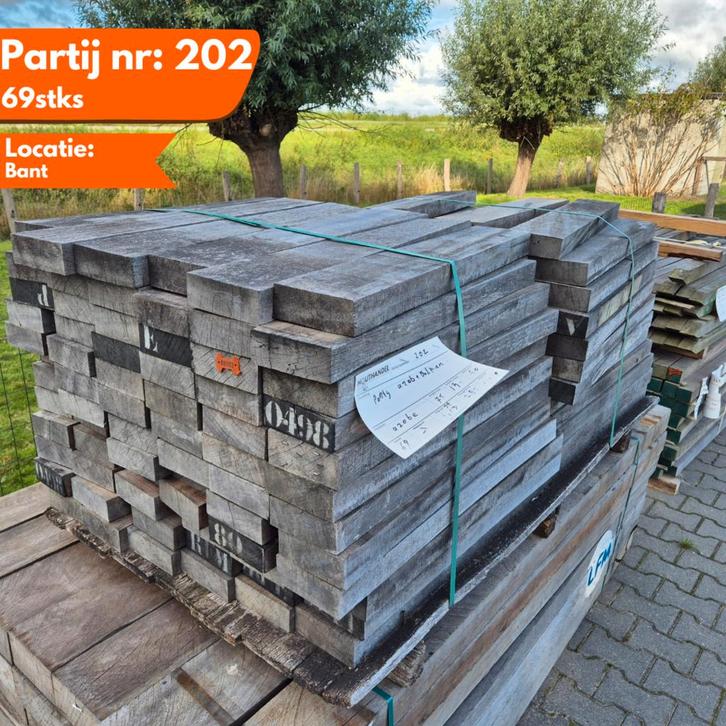 Hardhout Azobe Balken 750x130x50mm, Doe-het-zelf en Verbouw, Platen en Panelen, Ophalen of Verzenden