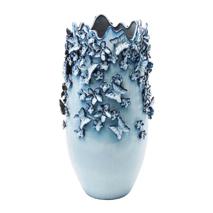 *WOONWINKEL* Kare Design Butterflies Vaas Delfts Blauw Met V, Huis en Inrichting, Woonaccessoires | Overige, Nieuw, Verzenden