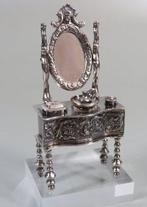 Toilettafel met spiegel en lade - Miniatuur figuur - H., Antiek en Kunst