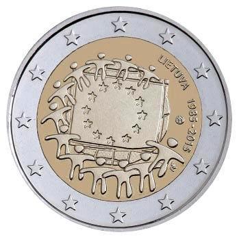 Litouwen 2 Euro Europese Vlag 2015, Postzegels en Munten, Munten | Europa | Euromunten, Verzenden