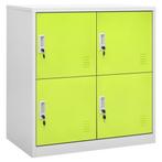 vidaXL Lockerkast 90x45x92,5 cm staal lichtgrijs en groen, Verzenden, Nieuw