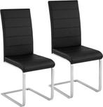 2dekans | tectake® - set van 2 eetkamerstoelen Bettina zwart, Huis en Inrichting, Ophalen of Verzenden, Zo goed als nieuw, Zwart