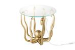 Side table OCTOPUS 50cm with lamp goud - 44567, Huis en Inrichting, Tafels | Sidetables, Ophalen of Verzenden, Nieuw