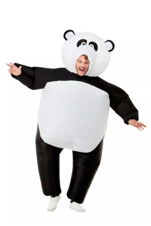 KIMU® Opblaas Kostuum Panda Zwart Wit Opblaasbaar Pak Pandap, Kleding | Heren, Carnavalskleding en Feestkleding, Kleding, Nieuw