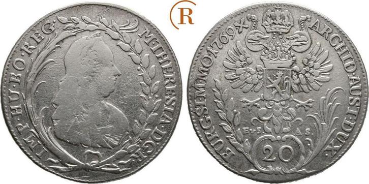 20 Kreuzer Prag 1769 Evs-as Habsburg: Maria Theresia, 174..., Postzegels en Munten, Munten | Europa | Niet-Euromunten, Verzenden