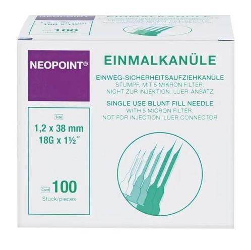 Neopoint Blunt Fill optreknaalden 18 G 38 mm x 1,2 mm paars, Diversen, Verpleegmiddelen, Nieuw, Verzenden