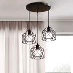 Vintage 3-Lichts Hanglamp – Industriële Metalen Plafondlamp, Huis en Inrichting, Lampen | Hanglampen, Verzenden, Nieuw