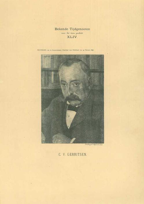 Portrait of Carel Victor Gerritsen, Antiek en Kunst, Kunst | Etsen en Gravures