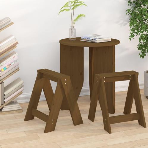 vidaXL Krukken 2 st 40x40x45 cm massief grenenhout, Huis en Inrichting, Stoelen, Bruin, Nieuw, Verzenden