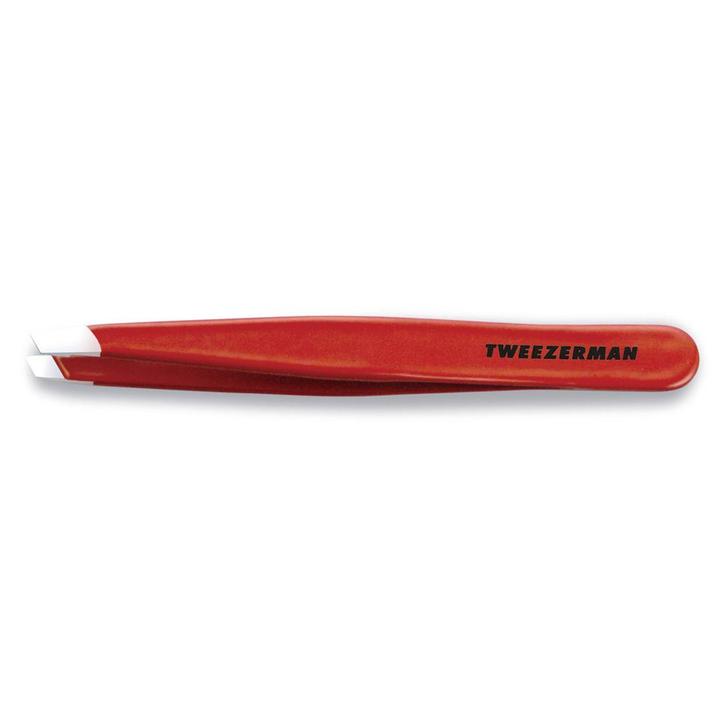 Tweezerman  Slant Tweezer  Signature Red, Sieraden, Tassen en Uiterlijk, Uiterlijk | Haarverzorging, Nieuw, Verzenden