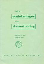 Korte aantekeningen over zinsontleding, Boeken, Verzenden, Nieuw