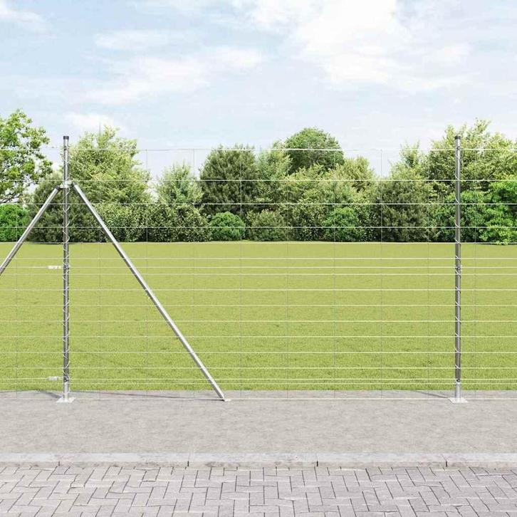 vidaXL Weidehekwerk Zilver 50 x 1.6 m Gegalvaniseerd staal, Tuin en Terras, Schuttingen, Nieuw, IJzer, Verzenden