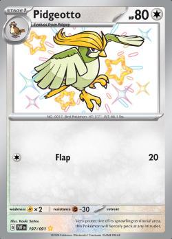 Pidgeotto 197/091 Paldean Fates, Hobby en Vrije tijd, Verzamelkaartspellen | Pokémon, Losse kaart, Nieuw, Foil, Ophalen of Verzenden