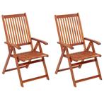 vidaXL Tuinstoelen inklapbaar 2 st massief acaciahout bruin, Tuin en Terras, Tuinstoelen, Verzenden, Nieuw, Hout